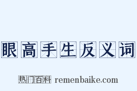眼高手生反义词是什么意思的图片
